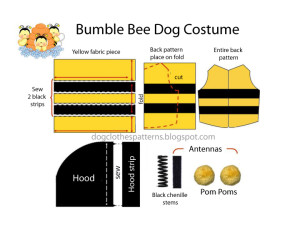 dog bee costume pattern