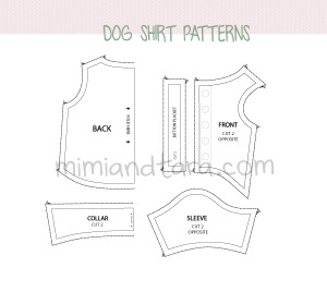 Dog shirt patterns | PDF PATTERN | Mimi &amp; Tara