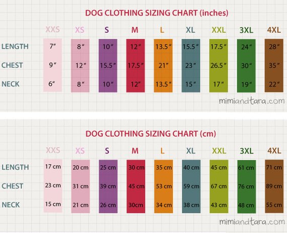 dog sizing chart