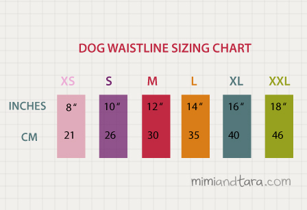 Dog sizing chart waistline