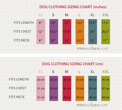 Puppy Clothes Size Chart